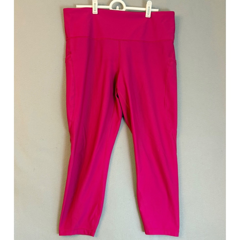 Athleta Interval Stash 7/8 Tight Pink High Rise Leggings XL Pocket Activewear